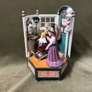 Vintage Enesco Music Box Ye Olde Barber Shop-NIB-Uses 2 AA Batteries Pole Light