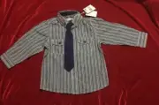 BNWT GORGEOUS PUMPKIN PATCH DESIGNER TODDLER KIDS BOYS SHIRT WITH REMOVABLE TIE