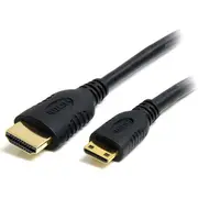StarTech.com 1m Mini HDMI to HDMI Cable with Ethernet, 4K 30Hz High Speed Mini HDMI 1.4 (Type-C) Device to HDMI Adapter Cable/Co