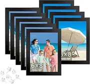 Picture Frame Set, 9 Pack Black Gallery Wall Photo Frame Set, 6x8 Collage Picture Frames Set, Wall Mount Display Picture Frames for Prints, Photos, Landscape and Kids Artwork