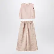 [Il Gufo] Blush pink striped outfit 12 M Pink