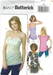 Butterick B4517 Camisoles & Tunics w Side Ruching Sz 16-22 UNCUT Pattern EASY