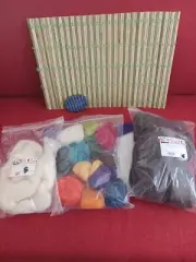 Lot of Wool Roving For Wet And Needle Felting With Extras