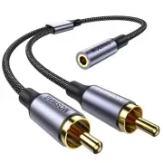 3.5mm to RCA Cable,25CM 3.5mm Female to 2RCA Male Stereo Audio Cable Gold-pla...