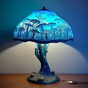 for Tiffanyes Mushroom Lamp, Mushroom Table Lamp Decor Stained Glass Lamp Night Light for Kids Adult, Bohemian Light Mushroom Bedside Lamp, Small Desk Lamp for Bedrooms
