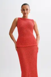 Guiliana Sleeveless Knit Top - Pomegranate