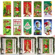 Grinchs Christmas Door Cover Christmas Door Curtain Decoration Front Door Decor,