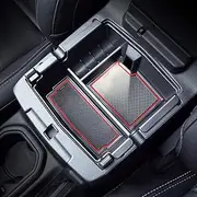 Compatible with Center Console Organizer Tray Jeep Wrangler JL/JLU 2018-2021 2022 2023 2024 2025 and Jeep Gladiator JT Truck 2020-2023 2024 2025 Insert Armrest Accessories (Not for JK/JKU)(Red Trim)
