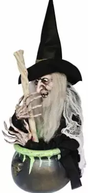 Cauldron with Witch Animated Tabletop Prop Sunstar Industries Brand New
