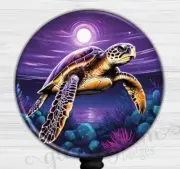 Tropical Sea Turtle Retractable Badge Holder, Tropical Ocean Badge Reel 6626L