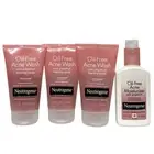 4 Neutrogena 4/4.2 oz. Oil Free Pink Grapefruit Foaming Scrubs & Moisturizer