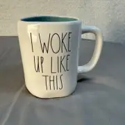 Rae Dunn I Woke Up Like This 20oz Mug White Ceramic Artisan Collection Cup