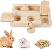 Guinea Pig Foraging Toys, 6 in 1 Hamsters Wooden Interactive Enrichment Toys, Mental Stimulation Toy for Small Animals Hamsters Guinea Pigs Rabbits Chinchillas Gerbils
