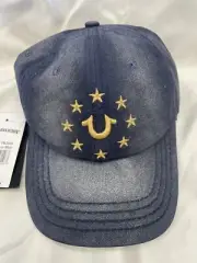 New TRUE RELIGION Unisex Metalic Star Horseshoe Adjustable Hat #TR2636 *Ace Blue