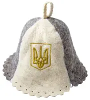 Ukrainian PATRIOT golden trident Hat SAUNA Wool Felt Valentines Gift for him