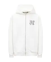 Palm Angels PA Monogram Zipped Hoodie S,XL,L,M White