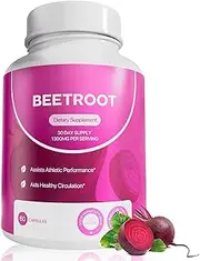 Beet Root Capsules with L-Arginine | Grape Seed | Moringa | and Ginger - 5in1 Beet Supplement - Equivalent 1300mg Per Serving - 60 Capsules