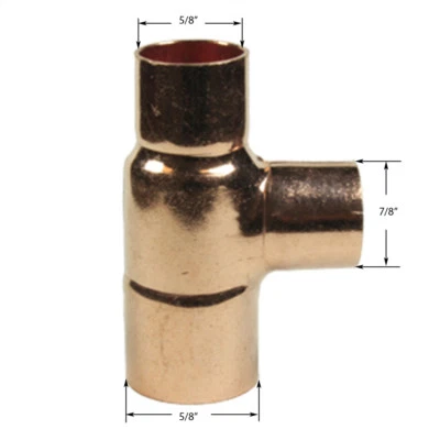 Libra Supply 1/2 x 1/2 x 3/4” inch Copper Pressure Reducing Tee C x C x C, 10pcs