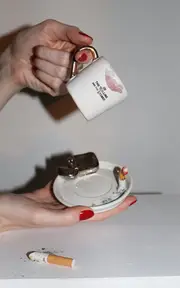 [The Rolling And The Stoned] Exclusive Kiss Zippo Espresso Cup & Saucer
