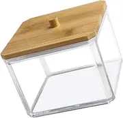 CONGARTENO Storage Case for Cotton Balls Acrylic Swab Containers Lid Jar for Makeup Tools