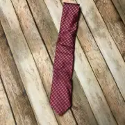 Bar III Mens Neck Tie Amici Grid Red Opaque Diagonal Abstract Slim Formal Casual