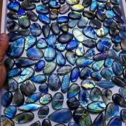 2 Kg Handmade Labradorite cabochon lot natural loose gemstones crystals 400+ pcs