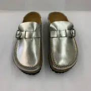 Birkenstock New w/ Box Buckley Silver Nubuck Leather Regular Width - Select Size