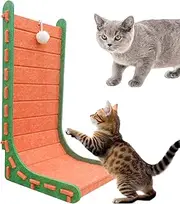 Yorajuy Cat Scratching Board,Cat Scratching Mat with Interactive Toy - Wear-Resistant Removable Climbing Board Pet Supplies for Sharpening Claw Training Playing