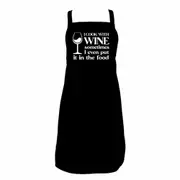 Annabel Trends Cotton Screen Print Apron Cooking Bib 60x80cm Cook With Wine