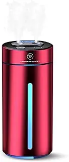 XIULIUU Essential Oil Diffusers Car Air Fresheners, 450ml Small Humidifier Scented Car Aromatherapy Diffuser with 7 Color Atmosphere Lights, Dual Mist Ports, Auto On/Off for Car Home Office (Red)