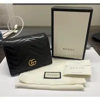 在飛比找蝦皮購物優惠-Gucci 古馳 精品 短夾 錢包 零錢包 小錢包 黑色 專