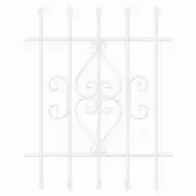 Unique Home Designs Window Guard 5-Bar Fixed Vertical White Powder-Coat Finish