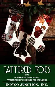 Tattered Toes Applique Christmas Stockings Pattern by Indygo Junction IJ372