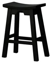 Ryo Solid Mahogany Kitchen Counter Stool (Black)