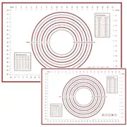 Silicone Pastry Baking Mat with Measuring Guide Non-Stick Fondant oven liner Red 80cm*60cm