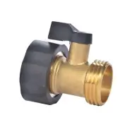 3/4" Brass Garden Hose Shut Off Valve,1-Way Restricted-Flow Water Shut-Off, F...
