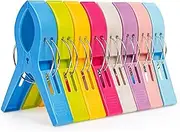 Semjikoy 8 Pack Beach Towel Clips, Plastic Chair Clips Towel Holder Clothes Pins Clothes Pegs Hanging Clip Clamps, Beach Accessories for Vacation