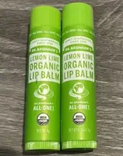 2 Dr. Bronner’s USDA Organic Lip Balm 0.15oz *Lemon & Lime*