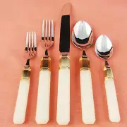 PRISMA OPALINE Mikasa 5 PIECE SET G4590 NEW NEVER USED made in Japan Larry Laslo