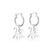 Disney Couture Kingdom - D100 - Simba Charm Hoop Earrings White Gold
