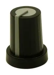 ROUND KNOB, ABS, 14MM, KNOB / DIAL STYLE ROUND WITH INDICATOR LINE FOR MULTICOMP