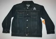New Gymboree Boys Denim Skull Crossbones Jean Jacket 4 5 6 year Good Sport NW
