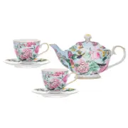 5pc Ashdene Romantic Garden New Bone China Teapot w/ Lid/Handle & Tea Cup Set