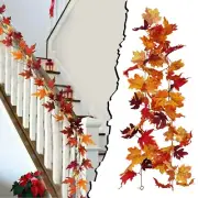 Lifelike Fall Maple Leaf Garland Light Hanging Fall Leaves Vine Artificial