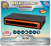 WI-TEK WI-PS210H 8FE+2FE Uplink Unmanaged 250M Long Range CCTV PoE Switch