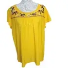 Mauve Clothing Gold Embroidered Short Sleeve Top NWT Women's 2X