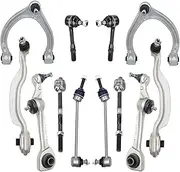 Front Upper Lower Control Arm Tie Rod End Link 12pcs Set Compatible With Mercedes Benz W221 C216 2005 2006 2007 2008 2009-2013