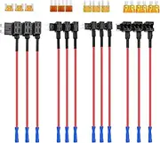 4 Types 12V Add-a-Circuit Adapter and Fuse Kit - Fuse Tap Fuse Holder with MICRO2 Mini ATC ATS Low Profile Tap Adapter for Cars Trucks Boats (12 Pack)