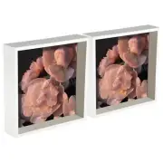 5pc Deep Box Photo Frame Set 10 x 10 Square Acrylic Frame White 10 x 10