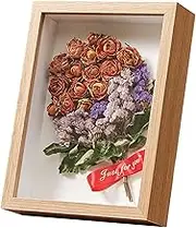 FAVORTALK Shadow Box 4 X 6 Inch 3D Log Color Shadow Box 10x15 CM Picture Frame Wooden Deep Box Frame Square Deep Display Box Picture Frame Wooden Deep for Photos Flowers (Wood433,Depth 5CM)